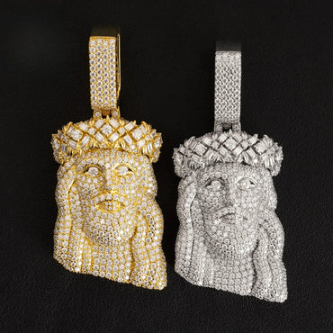 Unique Jesus Head Hip-Hop Pendant – S925 Silver D Color Moissanite Jewelry - CaratixJewelry