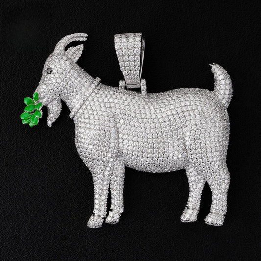 Unique Lamb Hip-Hop Pendant – S925 Silver D Color Moissanite Jewelry - CaratixJewelry