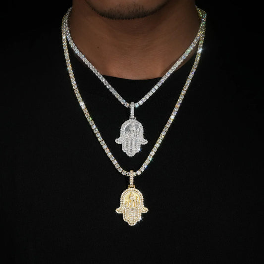 Unisex Hip Hop Moissanite Pendant – 925 Sterling Silver Iced-Out Moissanite Necklace Charm - CaratixJewelry