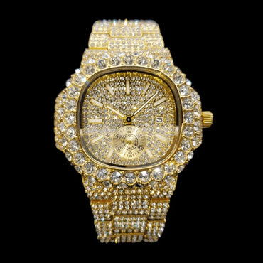 VVS Full Ice Date Special Minute Hand Iced Out Watch - CaratixJewelry