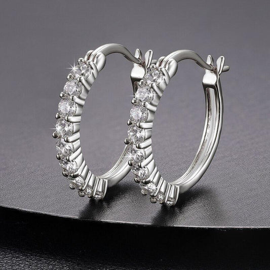 VVS Lab Designer Cut 14k Gold Over Sterling Silver Hoops - CaratixJewelry