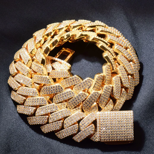 The Bold & Timeless Appeal of the 20mm 3-Row Curved Gold Cuban Chain Necklace for Men & Women by CARÁTIX - CaratixJewelry