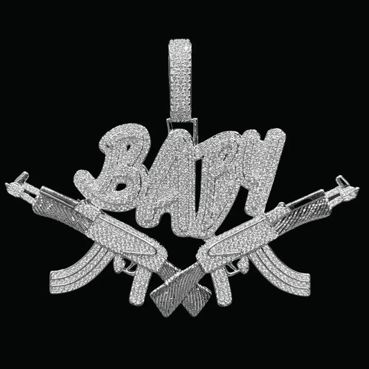 Baby Letter Iced Out Pendant Necklace: A Bold Custom Hip Hop Jewelry Statement for Men