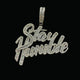 CARATIX Stay Humble iced out letter pendant necklace shown for comparing listed chain options
