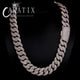 CARATIX 22mm Bubble Cuban Chain showing a bold iced out Cuban link width for chain size comparison