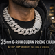 25mm 6-Row Cuban Chain Necklace | CZ Prong Hip-Hop Jewelry – CARÁTIX - CaratixJewelry