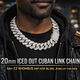 20mm Iced Out Cuban Link Chain Necklace | 5A+ CZ Rhombus Hip Hop Bling Jewelry for Men | CARÁTIX - CaratixJewelry