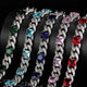 Caratix 12mm Colorful Stone Cuban Chain Necklace with Micro Pave Zircon - CaratixJewelry