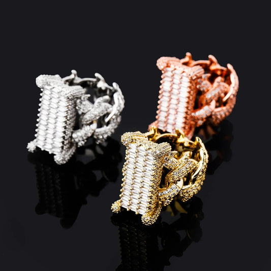 CARATIX iced out Cuban link ring used to compare width and profile for a planned ring stack