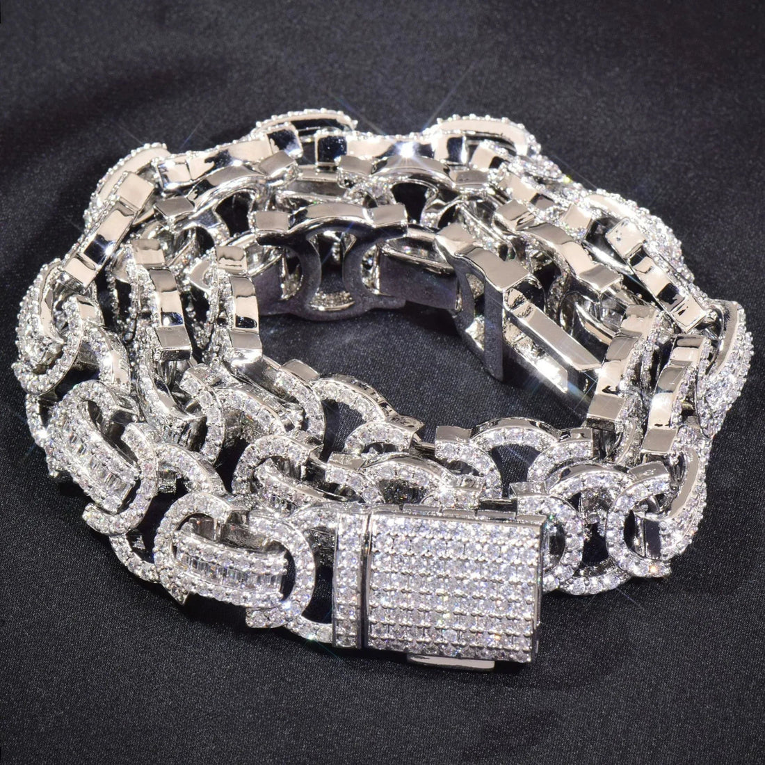 Caratix 13mm Iced Out Double C Cuban Chain Necklace