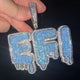 Blue Teardrop Letter Pendant: A Personalized Iced Out Initial Necklace in Hip Hop Jewelry
