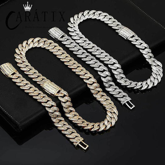 CARÁTIX 15mm & 20mm Iced Out Cuban Link Chain Necklace with 3A+ CZ Detailing - CaratixJewelry
