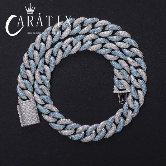 CARÁTIX 15mm Miami Cuban Chain with Micro Paved CZ Iced Out Detail - CaratixJewelry