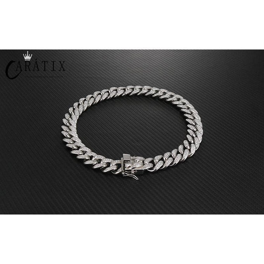 The Ultimate Statement of Strength and Style: CARÁTIX 19mm Cuban Chain – Titanium Steel Iced Out Hip Hop Necklace for Men - CaratixJewelry