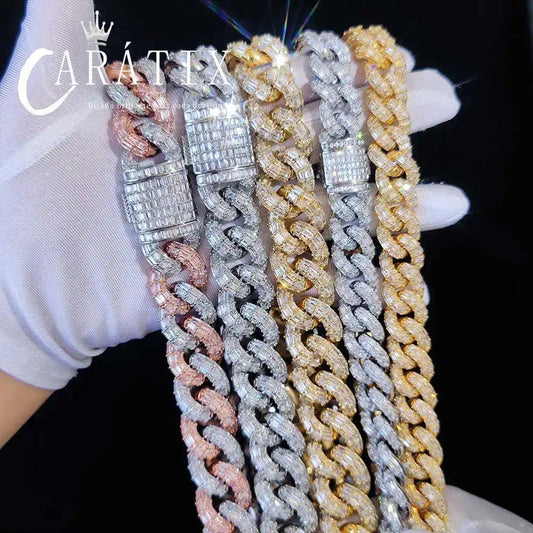CARÁTIX 21mm Thick T-Square Cuban Link Chain Necklace with Cubic Zirconia Detailing - CaratixJewelry