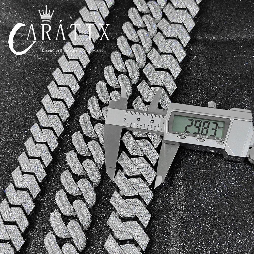 30mm Big Size Iced Out Cuban Chain: Why 5A CZ Stones Are the Smart Choice for Maximum Shine - CaratixJewelry