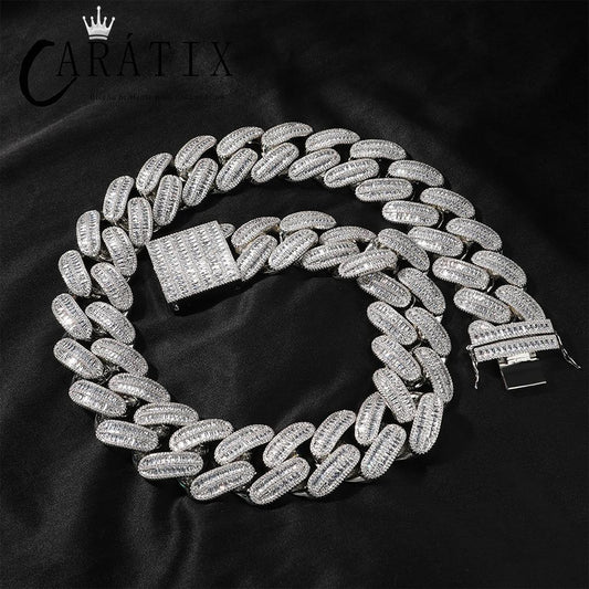 40mm Baguette Cuban Chain Necklace | CZ Iced Out Hip-Hop Jewelry for Men – CARÁTIX - CaratixJewelry