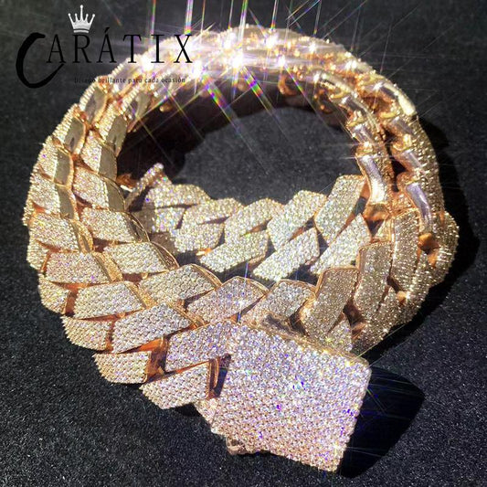 20mm 4-Row Rhombus Cuban Link Chain | Iced Out Hip-Hop Jewelry – CARÁTIX - CaratixJewelry