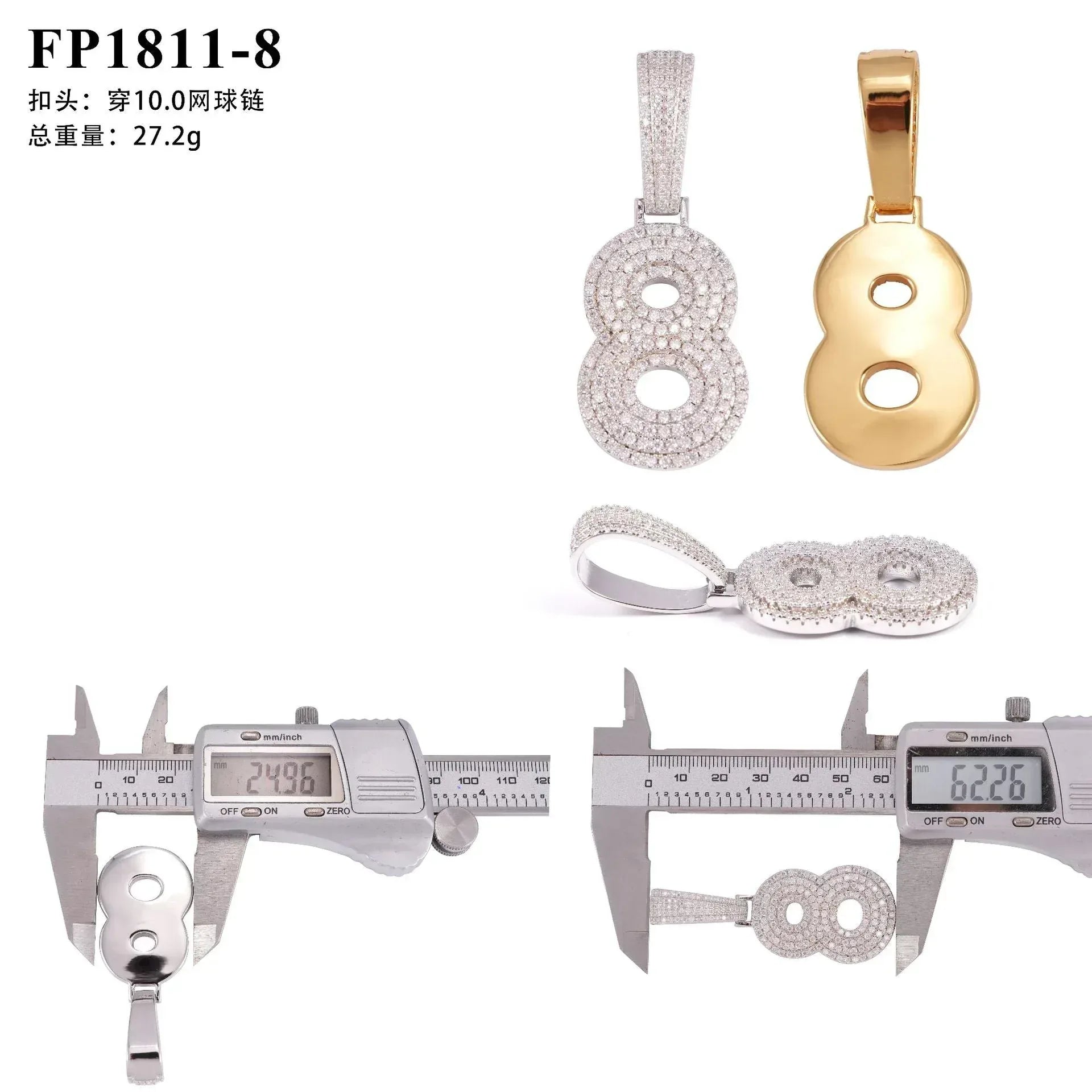 0-9 Number Pendant – Hip-Hop Style S925 Silver Moissanite, Personalized Jewelry - CaratixJewelry