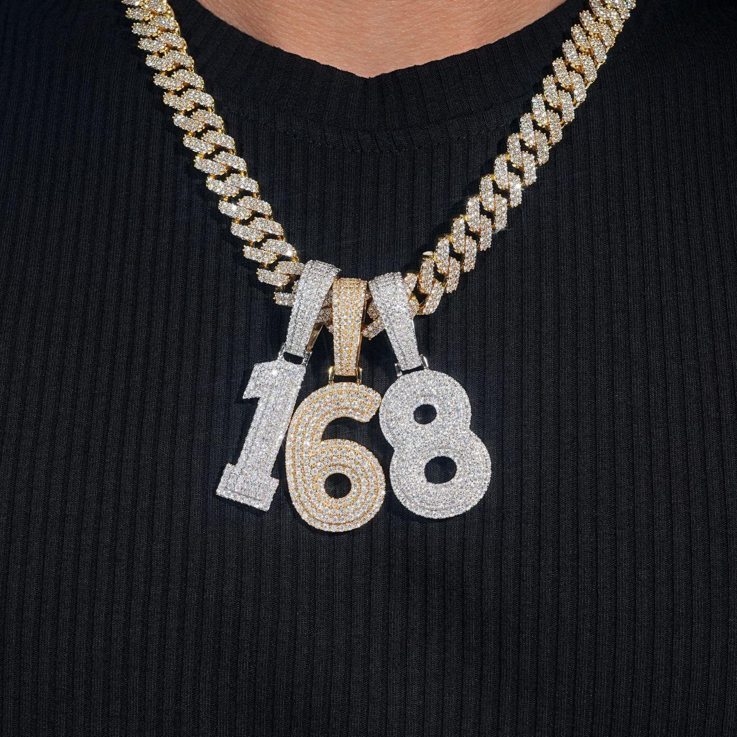 0-9 Number Pendant – Hip-Hop Style S925 Silver Moissanite, Personalized Jewelry - CaratixJewelry