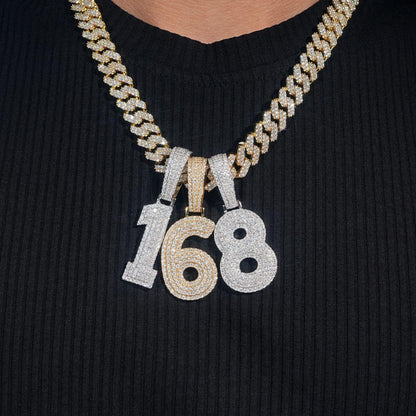 0-9 Number Pendant – Hip-Hop Style S925 Silver Moissanite, Personalized Jewelry - CaratixJewelry