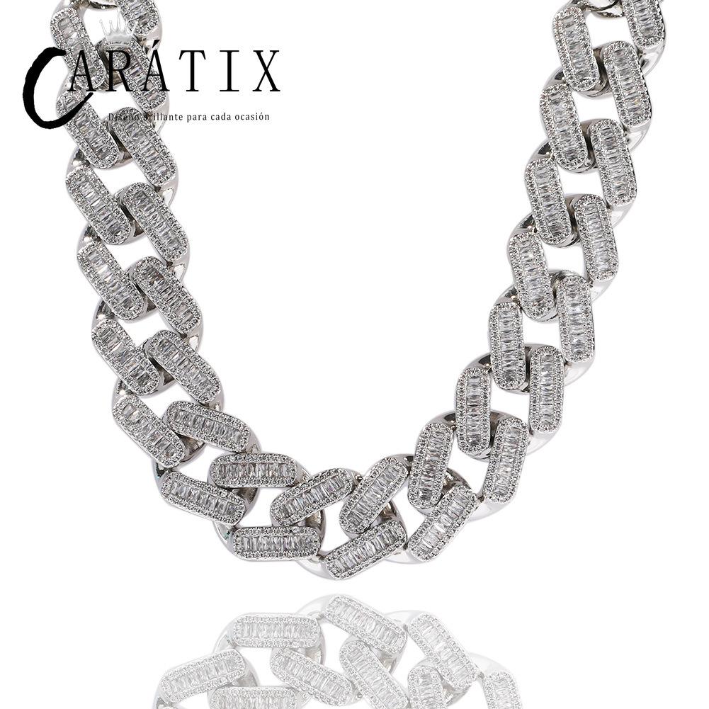 CARÁTIX – 20mm Big Heavy Square Cuban Miami Link Chain Necklace | 3A+ CZ Bling Iced Hip Hop Jewelry for Men