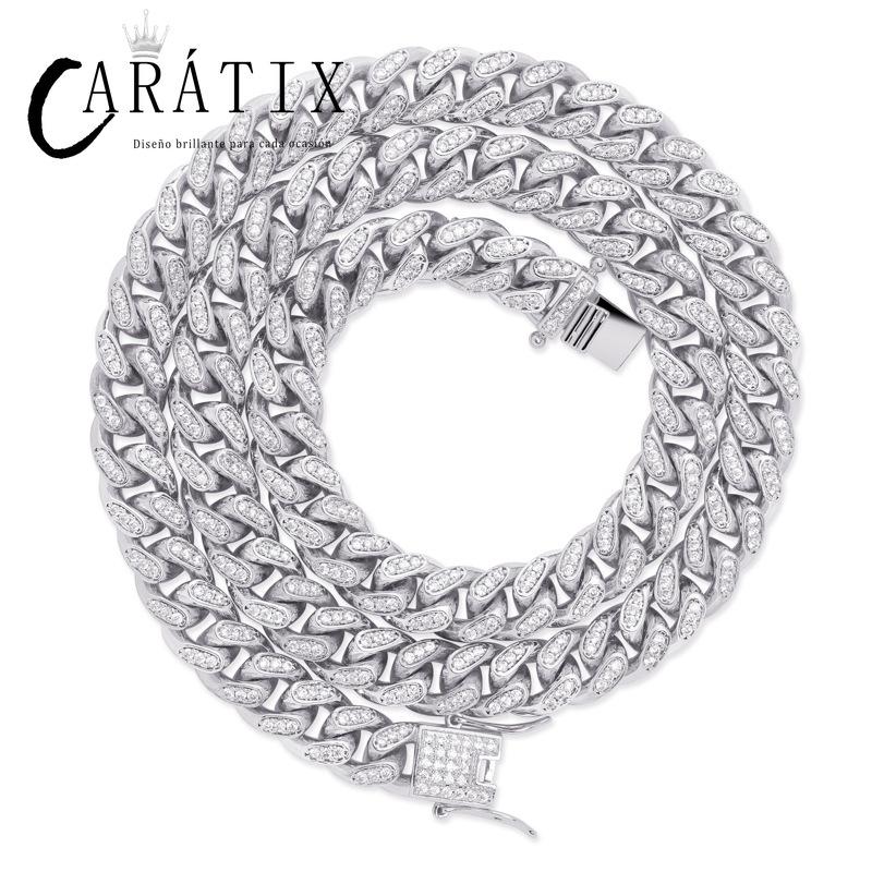 CARÁTIX 10mm Claw Set Cuban Chain | 3A+ CZ Iced Out Hip Hop Necklace for Men