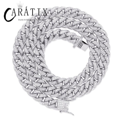 CARÁTIX 10mm Claw Set Cuban Chain | 3A+ CZ Iced Out Hip Hop Necklace for Men