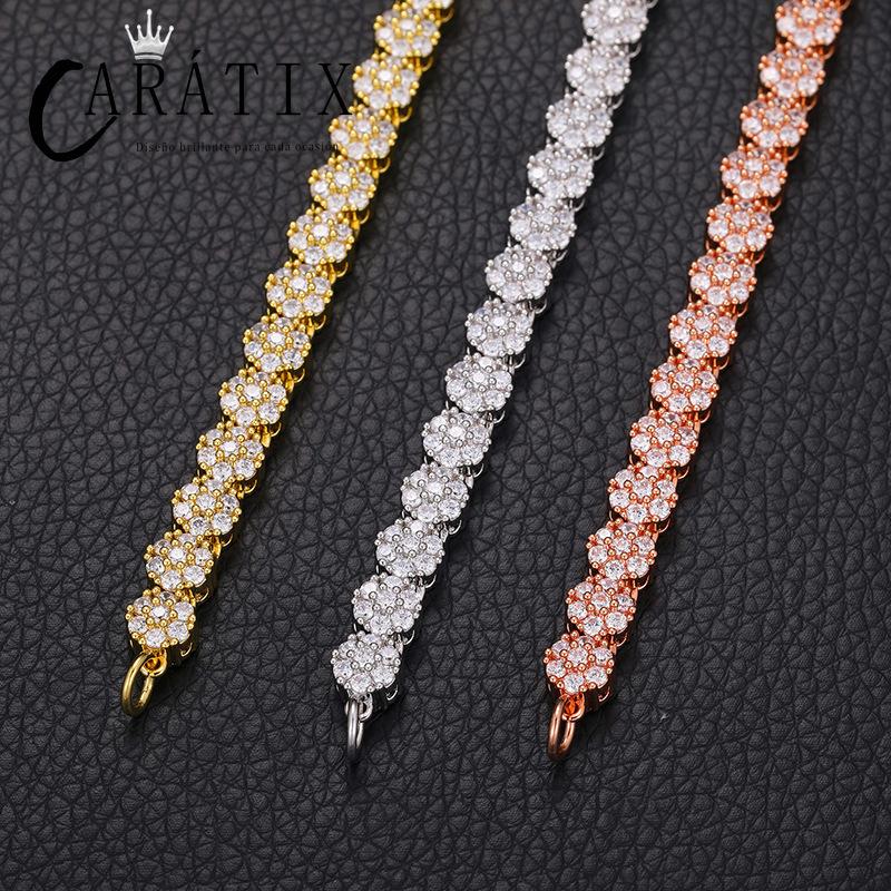 CARÁTIX Plum Blossom Tennis Chain | 3A+ CZ Iced Out Hip Hop Necklace for Men & Women (8mm)