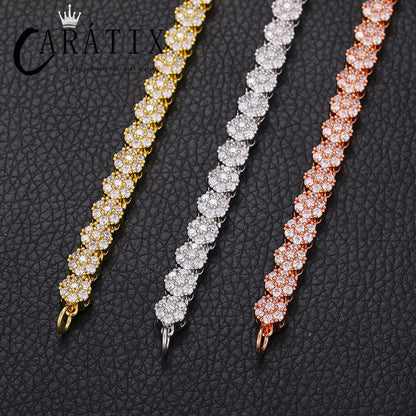 CARÁTIX Plum Blossom Tennis Chain | 3A+ CZ Iced Out Hip Hop Necklace for Men & Women (8mm)