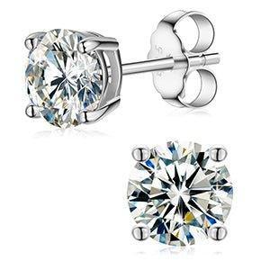 0.1ct Lab Sterling Silver Hip Hop Flooded Ice Earrings - CaratixJewelry