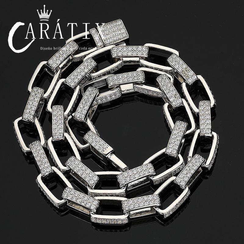 CARÁTIX 7"-28" Square Link Chain Bracelet – 5A+ CZ Iced Out Hip Hop Bling Jewelry for Men & Women | Rapper Gift