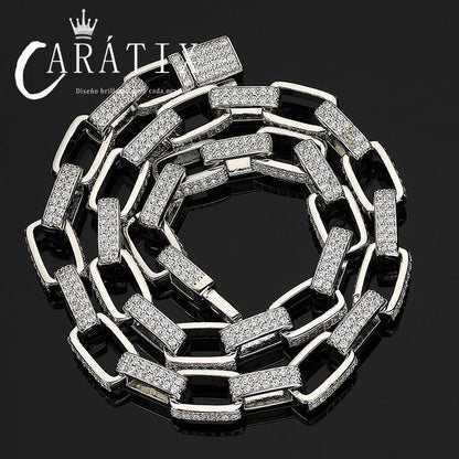 CARÁTIX 7"-28" Square Link Chain Bracelet – 5A+ CZ Iced Out Hip Hop Bling Jewelry for Men & Women | Rapper Gift