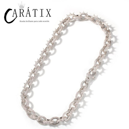 CARÁTIX Rivet O Link Chain | AAA+ CZ Iced Out Hip Hop Necklace for Men
