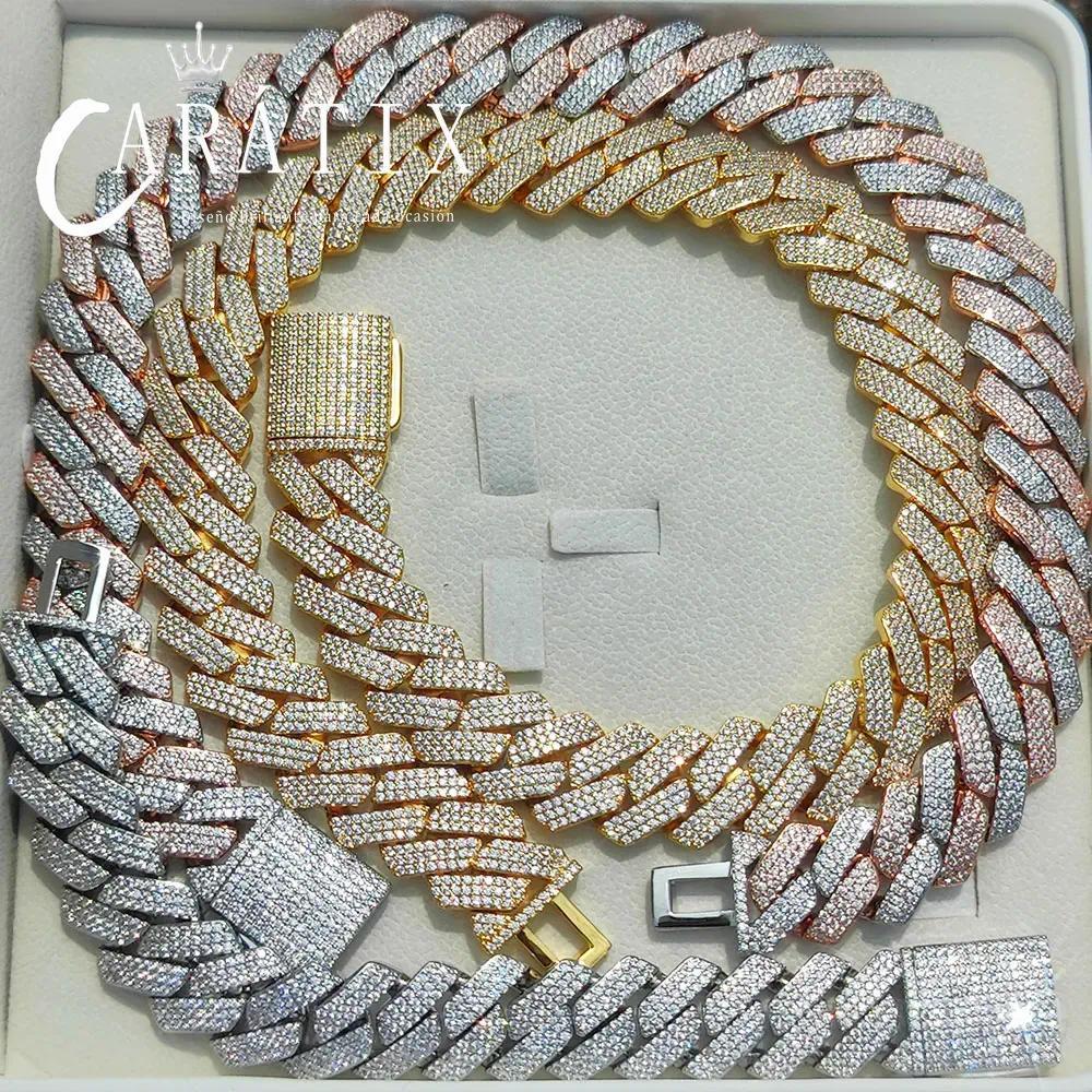CARÁTIX – 20mm 3-Row Thick Cuban Link Chain Necklace | Bling Hip Hop Jewelry for Men