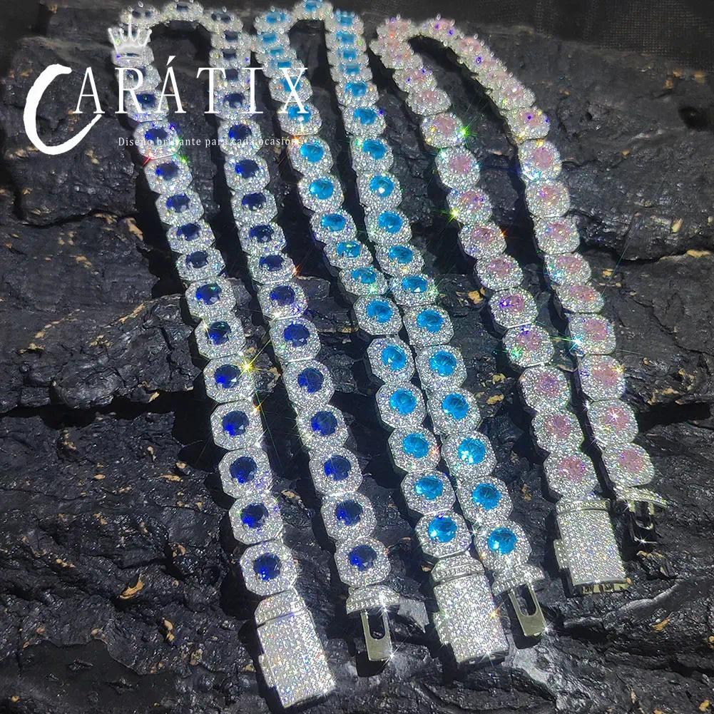 CARÁTIX - New Brass Colorful 12mm Cubic Zirconia Choker Cuban Link Necklace Men  Clustered Tennis Chain Valentine's Day Gift for Men & Girls & Boys Mothers' Day Gift #Springtok