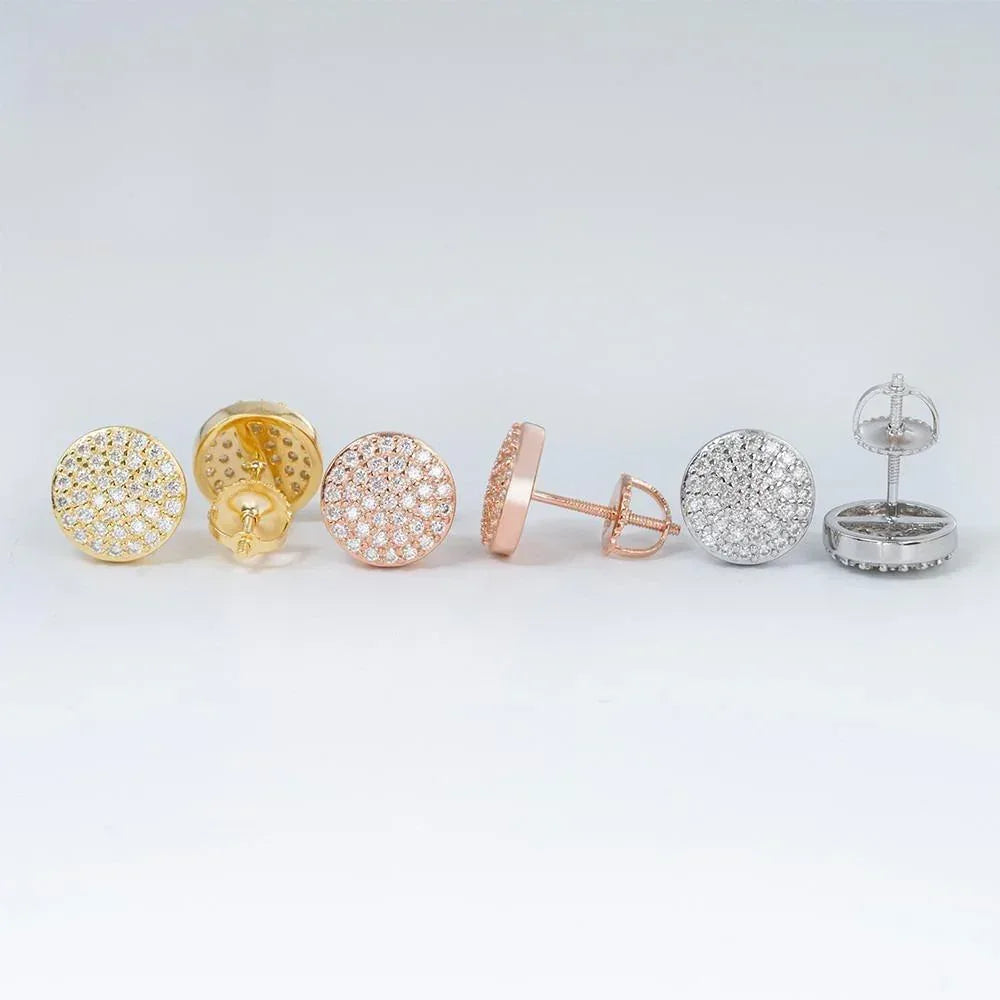 S925 Silver D Color Style Moissanite Round Stud Earrings - CaratixJewelry