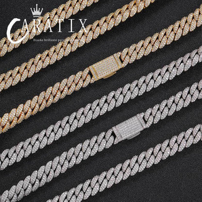 CARÁTIX 10mm Round Cuban Miami Link Chain Necklace 7"-24" – Iced Out CZ Hip Hop Jewelry for Men & Women