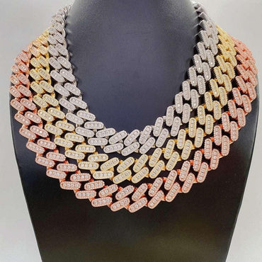 18mm Moissanite Cuban Link Necklace | S925 Silver Iced Out Hip Hop Chain - CaratixJewelry