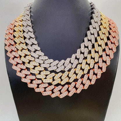 18mm Moissanite Cuban Link Necklace | S925 Silver Iced Out Hip Hop Chain - CaratixJewelry