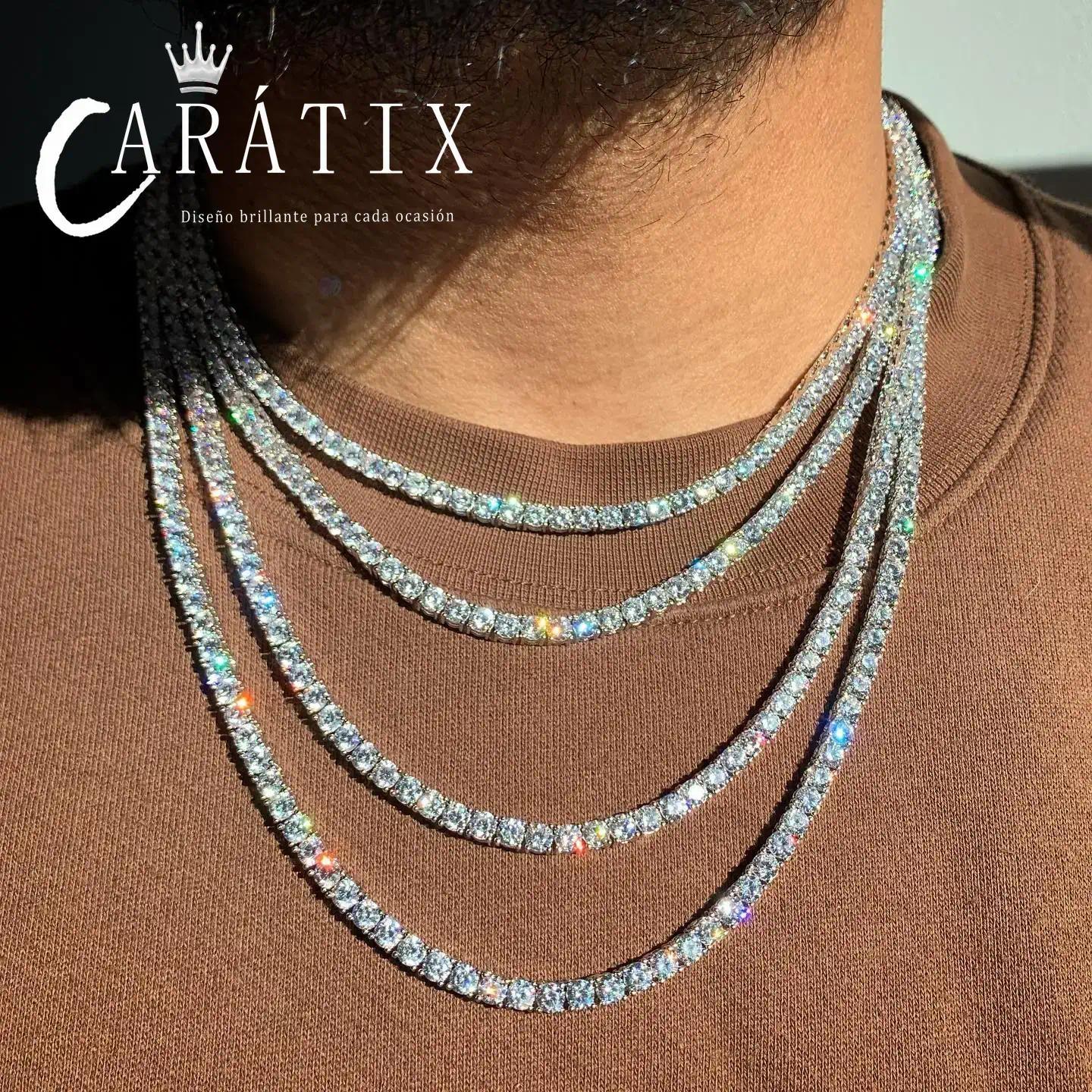 CARÁTIX - 4mm Non Fading Stainless Steel Can Get Wet Tennis Chain Necklace Luxury Jewelry For Women Valentine's Day Gift for Men & Girls & Boys Mothers' Day Gift #Springtok