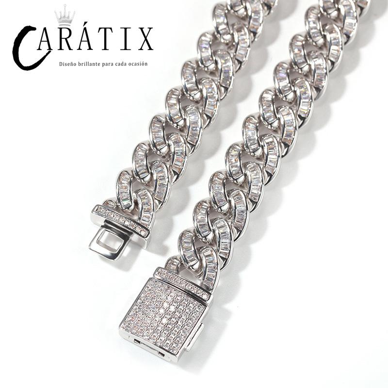 CARÁTIX 10mm Square CZ Cuban Chain | Iced Out Hip Hop Necklace for Men
