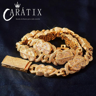 CARÁTIX Infinite Golden Chain Necklace – Iced Out Hip Hop Chino Link Jewelry for Men | Versatile Multi-Size Design - CaratixJewelry