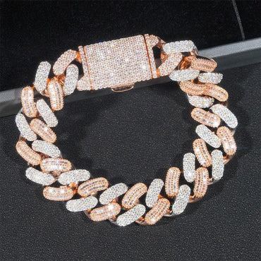 16mm Moissanite Cuban Link Bracelet | S925 Silver Men’s Hip Hop Jewelry - CaratixJewelry