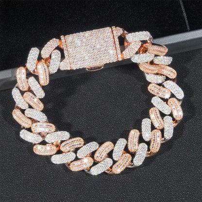 16mm Moissanite Cuban Link Bracelet | S925 Silver Men’s Hip Hop Jewelry - CaratixJewelry