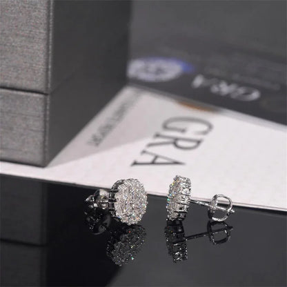 New S925 Silver D Color Moissanite Round Stud Earrings - CaratixJewelry