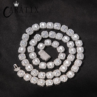 CARÁTIX - Hip Hop AAA+ Cubic Zirconia Paved Bling Iced Out 9mm Tennis Link Chain  Chokers Necklaces for Men Women Unisex Rapper Jewelry Valentine's Day Gift for Men & Girls & Boys Mothers' Day Gift #Springtok