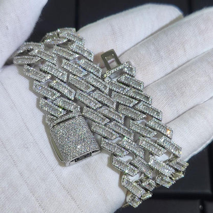 CARÁTIX 18mm Miami Cuban Link Chain Necklace – Mixed Inlay Zircon Iced Out Hip Hop Bling Jewelry for Men | Luxury Gift