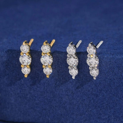 925 Silver Moissanite Stud Earrings for Women - CaratixJewelry