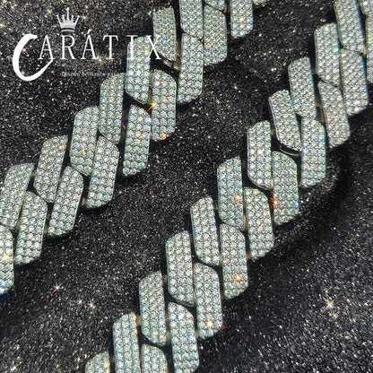 CARÁTIX 20mm 3 Row Cuban Link Chain Necklace – Iced Out Heavy Hip Hop Bling Jewelry for Men | Thick Luxury Necklace